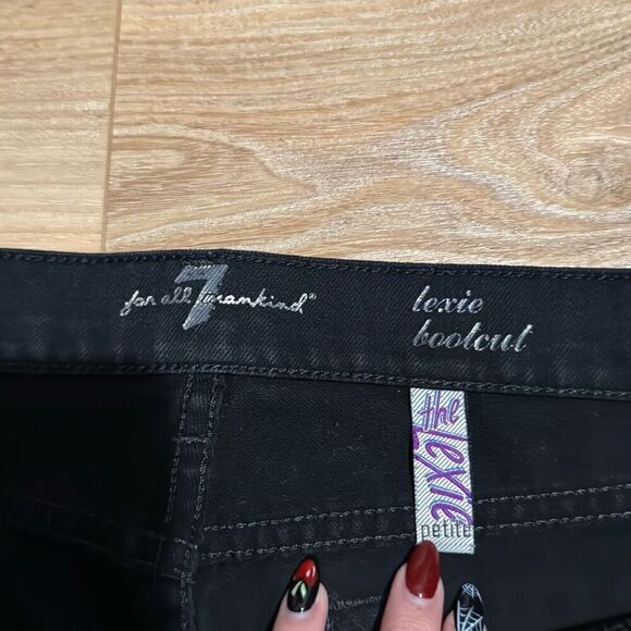 7 For All Mankind LEXIE A POCKET Boot Cut Jeans Petites 30 black jeans - Picture 2 of 6
